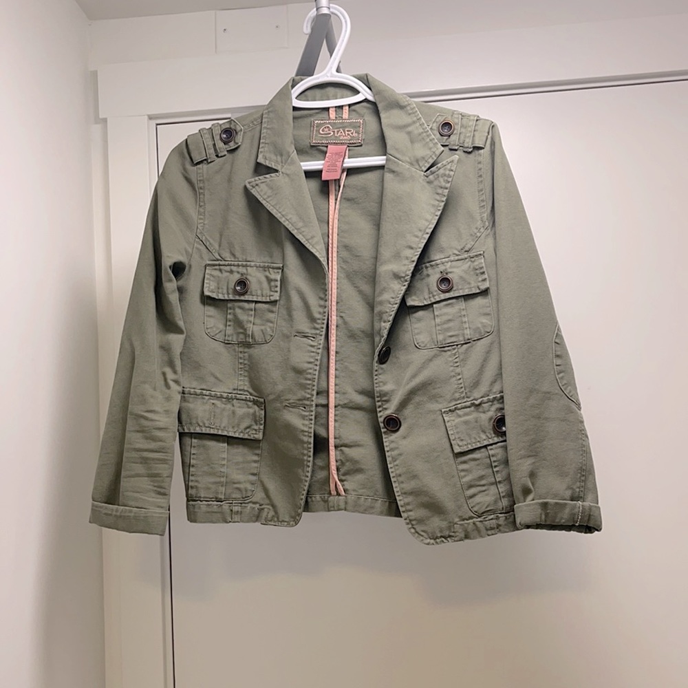 Green army jean jacket